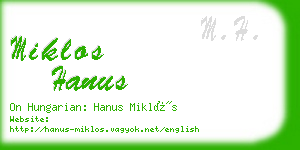 miklos hanus business card